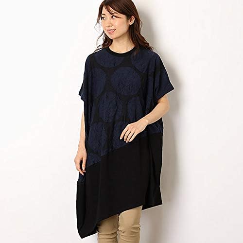 Amazon ゴム Gomme リンクルドットjq 切替ノースリーブワンピース 黒 M ワンピース チュニック 通販