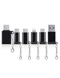 Paquete de 6 adaptadores USB tipo C, adaptador micro USB, adaptador de iluminación (adaptador iOS), adaptador USB 3.0 para carga y datos, no compatible con auriculares.