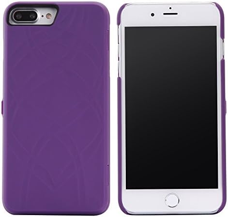 Sawink Hidden Mirror Back Cover Wallet Case with Cash Credit Card Slots and Kickstand Function for Apple iPhone7 Plus and iPhone 7sPlus Come with Tempered Glass Screen Protector (Purple)