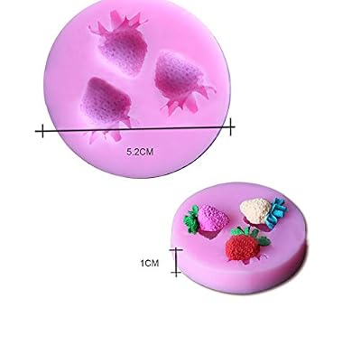 Easting Strawberry Silicone Embossing Mold Fondant Lace Mould Fondant Cake Decoration Mould Polymer Clay Mould