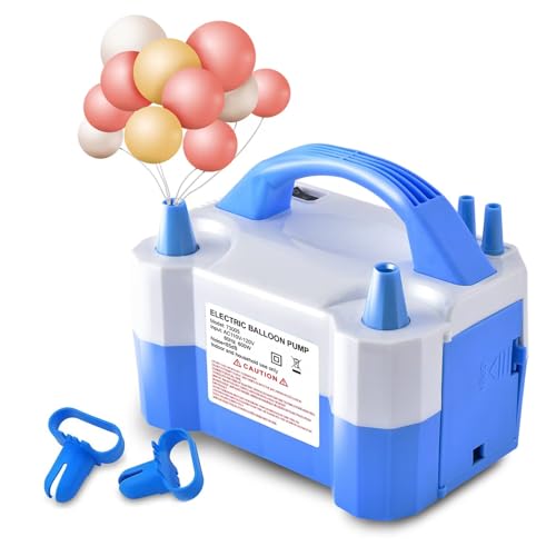 Photo 1 of YIKEDA Electric Air Balloon Pump, Portable Dual Nozzle Electric Balloon Inflator/Blower for Party Decoration,Used to Quickly Fill Balloons - 110V 600W [Blue]