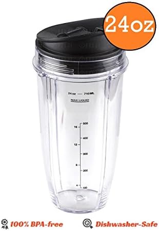24 OZ Medium Sized Cup with Sip And Seal Lid replacement part for Nutri NutriNinja Auto iQ