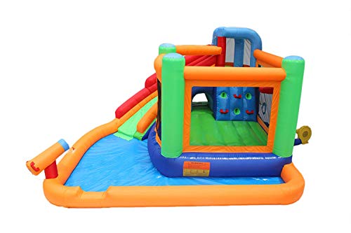RETRO JUMP Inflatable Bounce Castle Waterpark Combo Kids Water Slide Jumper with Blower Moon Bounce for Party