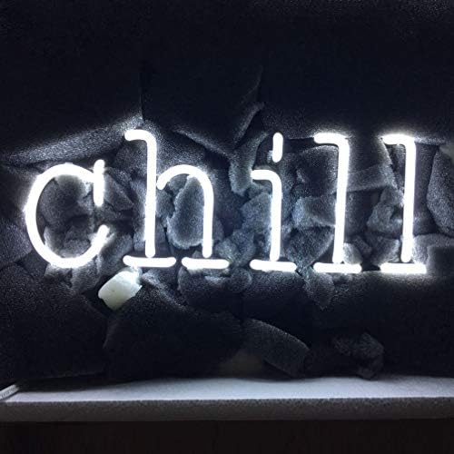 ™ CHILL Neon Sign （14" x6.5" Large）Real Glass Acrylic Panel Handmade for Home Bedroom Pub Hotel Beach Recreational Game Room Decor