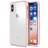 Maxboost iPhone X Case, HyperPro Hybrid Clear Case with GXD GEL [Drop Protection] / Premium Clarity for Apple iPhone X / iPhone 10 2017 [Reinforced Frame] TPU Bumper + Hard PC Back Cover -Pink/Orange