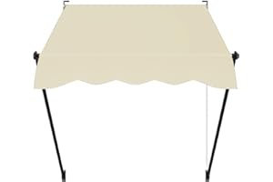 STEELAID Manual Retractable Door Cover| 42” Screw-in Outdoor Awning| Adjustable Pergola Sun Shade w/UV Protection| 100% Polyester Waterproof Outdoor Canopy for Windows & Doors.