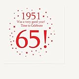1951 - 65TH BIRTHDAY LUNCHEON NAPKIN (16 CT)