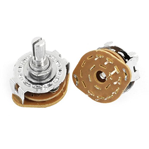 2 Pcs 1P8T 1 Pole 8 Position 6mm Shaft Band Selector Rotary Switch