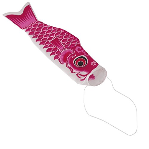 sea-junop Japanese Windsock Carp Flag Sailfish Fish Wind Streamer (Pink) size 55cm