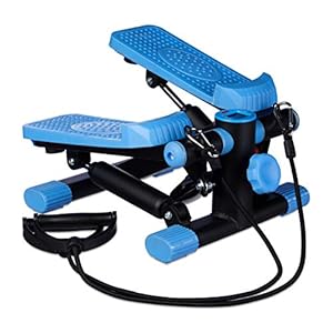 Relaxdays-Unisex-Stepper-Adjustable-Resistance-with-Expander-Speedometer-and-Step-Counter-Hxwxd-170-X-31-x-33-cm-Black-Blue-M Relaxdays Unisex Stepper, Adjustable Resistance, with Expander, Speedometer and Step Counter, Hxwxd: 170 X 31 x 33 cm…
