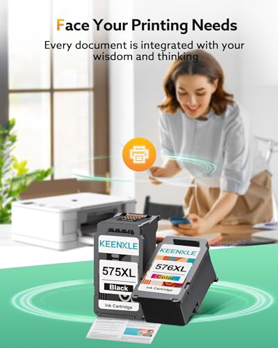 575XL 576XL Ink Cartridges Compatible for Canon 575 576 Ink Cartridges for Canon Pixma TR4755i TR4750i TR4751i TR4756i TS3750i TS3751i, for Canon PG-575 Black & CL-576 Colour Ink Cartridges