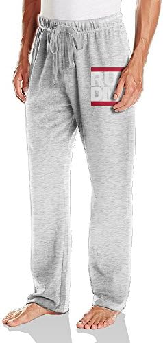 HROSE Men's Run DMC Logo Men's Activewear Long Workout Pants - Ash XXX-Large