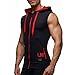 Men's Workout Sleeveless Zip-up Hoodie Gillet Sweatshirt Jacket