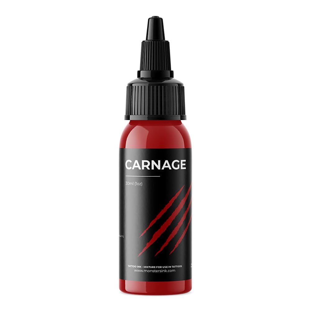 Dark Red Tattoo Ink 30ml Monsters Ink Carnage Blood Red Tattoo Ink — image 1