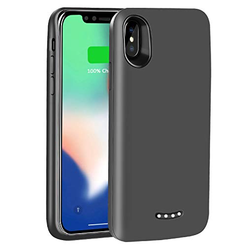 iPhone X Battery Case - Tech Care 6000mAh Portable Charging Case Rechargeable Protective Extended Battery for iPhone X 5.8 inch (Black)