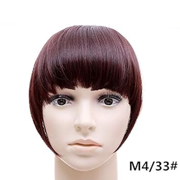 Amazon Com 5 Pieces Let Short Front Neat Bangs Clip In Bang