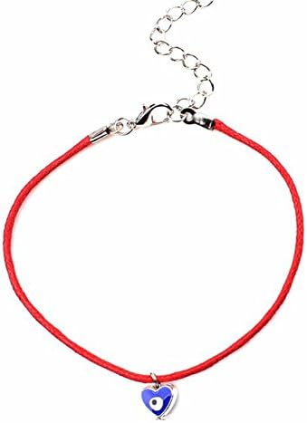 YingUs Fashion Men Women Evil Eye Red String Kabbalah Bracelet Jewelry (2 PC, Red Heart)