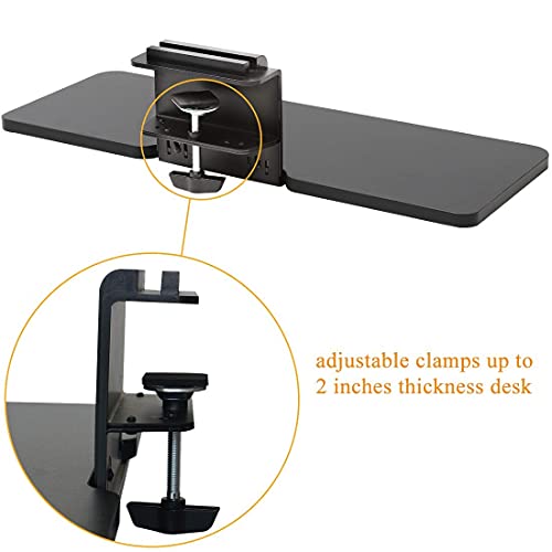 JENOSWEIN Clamp on Keyboard Tray Under Desk 26" Platform Fits Full Size