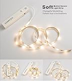 Flexible Motion Sensor LED Light Strip, Ownta 4 AAA Batteries Powered Motion Activated LED Light Strip, Smart LED Light Strip For Cabinet, Bookshelf and Other Dark Places, 1M/3.28ft/30 LEDs, 1 Pack