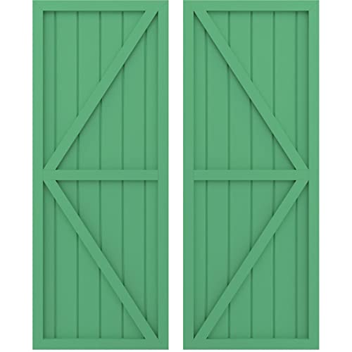 Ekena Millwork ARW102BF621X68LPH Americraft Six Exterior Real Wood Two Equal Pa…