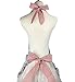 RosieLily Vintage Apron for Women with Pockets Retro Apron Cute Blue Apron Kitchen Aprons for Cooking Baking Pink Dress Kawaii Cotton Frilly Ruffle 50s Ladies Apron for Teen Girls Vintage Gifts