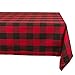 DII Buffalo Check Collection, Classic Farmhouse Tablecloth, Tablecloth, 60x84, Red & Black