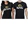 Tstars King and Queen Matching Shirts for Couples Him and Her Gifts Boyfriend Girlfriend Wife Husband Couple T-Shirt Set Black