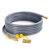 SHINESTAR 24 Feet Natural Gas Hose with 3/8in Male Flare Quick Connect/Disconnect for Fire Pit, Patio Heater, Pizza Oven, Grill- 50,000 BTU Fits Low Pressure Appliance with 3/8in Female Flare Fitting