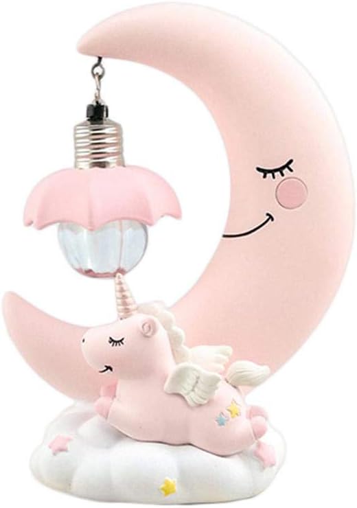 Chinejaper Led Veilleuse Lampe De Creche De Bebe De Dessin Anime De Resine De Licorne De Lune Pour Les Enfants Cadeaux Jouets Fille Enfant Ameublement Et Decoration Cuisine Maison Dwteam In