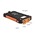Renogy 10000mAh Solar Phone Charger, Outdoor Waterproof Solar Power Bank, Dual USB Solar Panel Portable Battery Charger Backup with Led Light for iPhone, iPad, Android, GoPro Camera.
