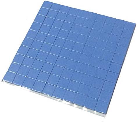 ZAK168 100Pcs 10 * 10 * 1mm Thermal Pad Efficient High Thermal Conductive Silicone Pad for PC CPU GPC Heatsink Cooling, Electronic Equipment - Feel Free to Cut(blue)
