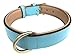 Soft Touch Collars Leather Padded Dog Collar, Size Large, Turquoise with Beige Padding, 24