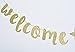 Home Welcome Gold Glitter Banner for Housewarming Patriotic Military Decoration Family Party Supplies Bunting Photo Booth Props Assembled Sign (Gold)