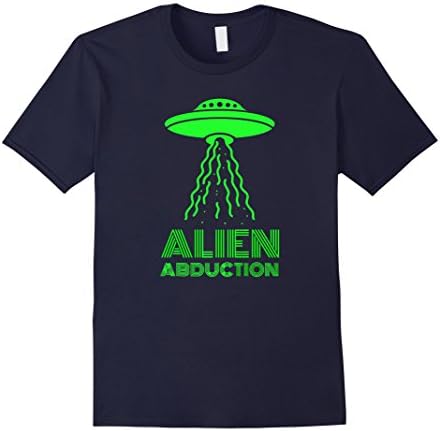 Mens Alien Abduction Funny Flying Saucer UFO T-Shirt. Novelty 3XL Navy