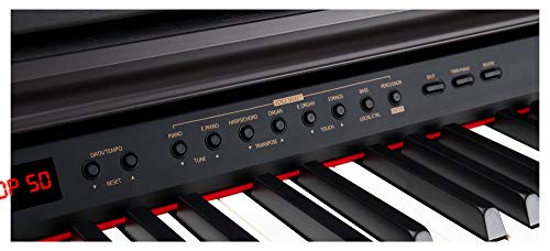Classic-Cantabile-DP-50-RH-E-Piano-Digitalpiano-mit-Hammermechanik-88-Tasten-2-Anschlsse-fr-Kopfhrer-USB-LED-3-Pedale-Piano-fr-Anfnger-Rosenholz
