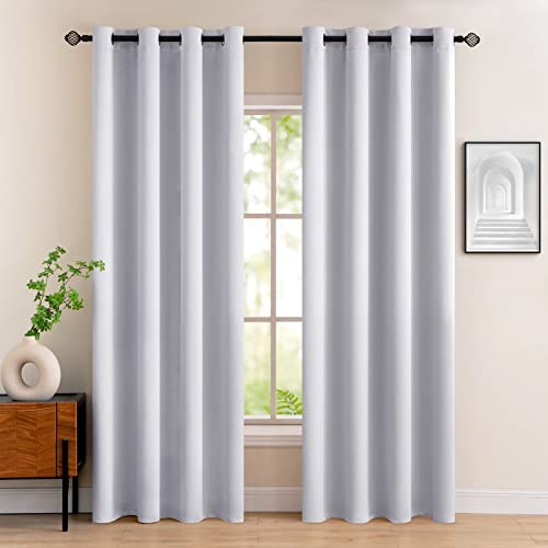 MIULEE Verdunklungsvorhänge Thermo Blickdicht Ösen 2er Set 140x245cm Weiß
