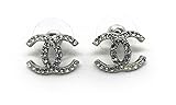 KC Luxury Classic Silver Earrings With Crystals