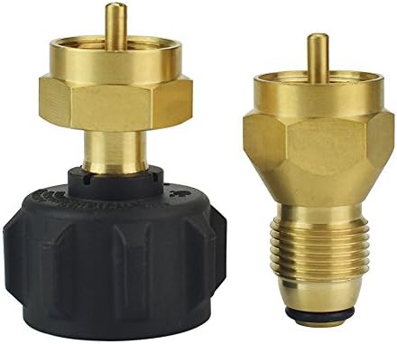 WisMilty Propane Refill Adapter, Adapter Set Universal 1 Pound Disposable Cylinder Bottle for QCC1/POL LP Gas Tank- 100% Solid Brass