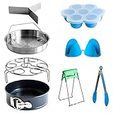 Pressure Cooker Accessories Set Compatible with Instant Pot 5,6,8 Qt with Steamer Basket, 7 Springform Pan, Egg Steamer Rack, Egg Bites Mold, Oven Silicone Mitts, Food Kitchen Tongs, Bowl Clip