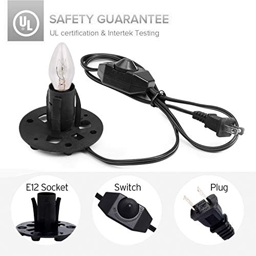 Salt Lamp Replacement Cord with Dimmer and Sturdy Base Assembly,8 Pack