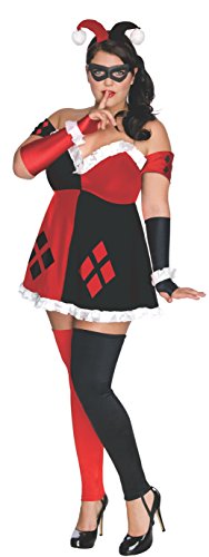Women's DC Super Villains Plus Size Harley Quinn, Black/Red/White, Standard