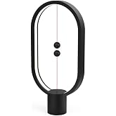 Allocacoc Heng Balance lamp, DesignNest, Switch on in mid-air, USB Powered LED Table lamp, Warm Eye-Care Designer Desk lamp, Contemporary Soft Light, Office, Home, Dorm, Bedside (Black)