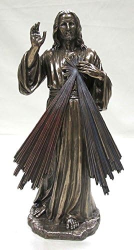 Gorgeous Divine Mercy from the Veronese series in lightly hand-painted cold-cast bronze, 12".