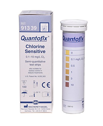 Quantofix 1188317 Chlorine Sensitive Reagent Test Strips for testing total chlorine, CE-Marked (Pack of 100)