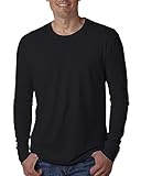 Next Level Men's Long-Sleeve Cotton Crew - Black-XL