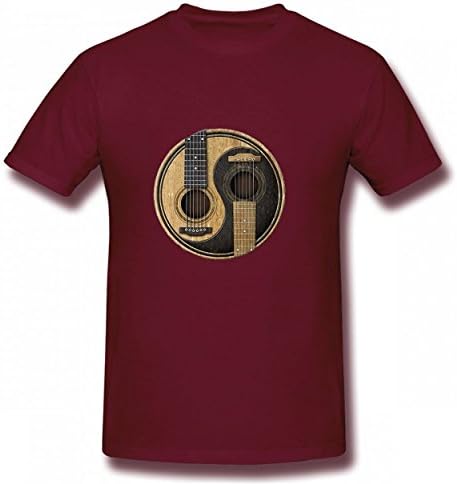 Hui Shop Yinyang Gitta Pattern Tshirt Printed Cotton T-Shirts Tops Logo Best Quality Man Tee Burgundy