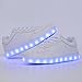 CIOR Led Light Up Shoes 11 Colors Flashing Rechargeable Sports Dancing Sneakers for Mens Womens Boys Girls, 101A, 9.5 B(M) US Women / 6.5 D(M) US Men (D.white)