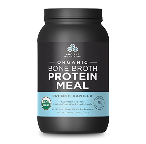 Ancient Nutrition Organic Bone Broth Protein MEAL, French Vanilla Flavor, 15 Serving Size - Organic, Gut-Friendly, Paleo-Friendly, Protein Meal Replacement