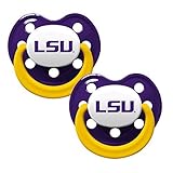 Baby Fanatic NCAA 2 Pack Baby Pacifier Louisiana State University, Holes