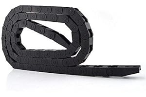 URBEST Black Plastic Flexible Nested Semi Closed Drag Chain Cable Wire Carrier 1 Meter for Electrical Machines (Small (7x7))